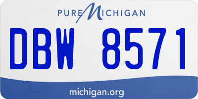 MI license plate DBW8571