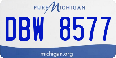 MI license plate DBW8577