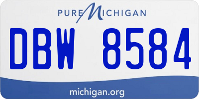 MI license plate DBW8584