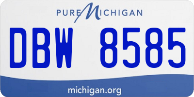 MI license plate DBW8585