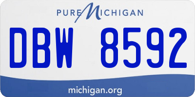 MI license plate DBW8592
