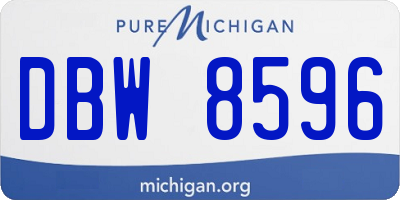 MI license plate DBW8596