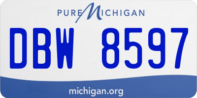 MI license plate DBW8597