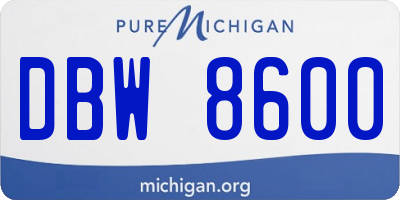 MI license plate DBW8600