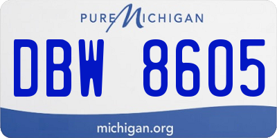 MI license plate DBW8605