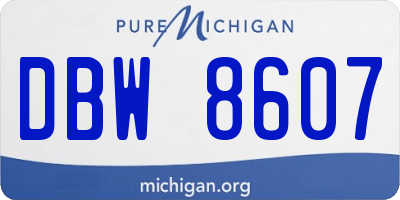 MI license plate DBW8607