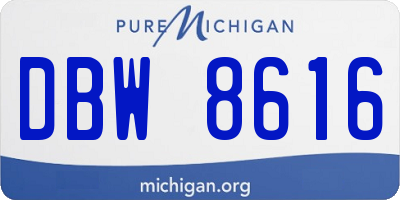 MI license plate DBW8616