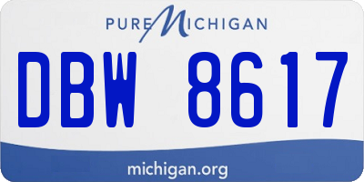 MI license plate DBW8617