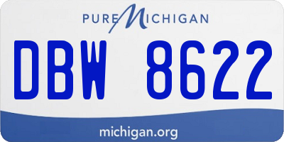 MI license plate DBW8622