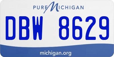 MI license plate DBW8629