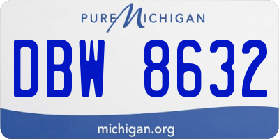 MI license plate DBW8632