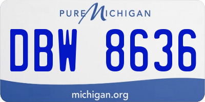 MI license plate DBW8636