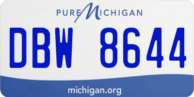 MI license plate DBW8644