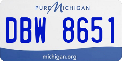 MI license plate DBW8651