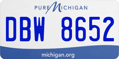 MI license plate DBW8652
