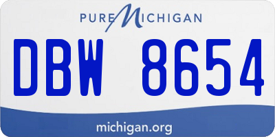 MI license plate DBW8654
