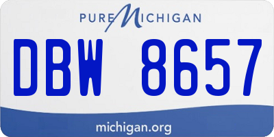 MI license plate DBW8657
