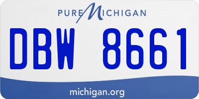 MI license plate DBW8661