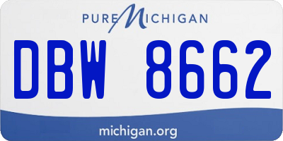 MI license plate DBW8662