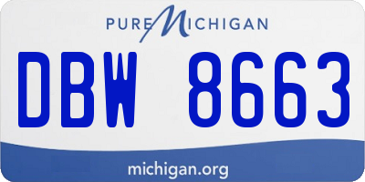 MI license plate DBW8663