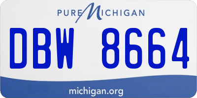 MI license plate DBW8664