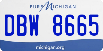 MI license plate DBW8665