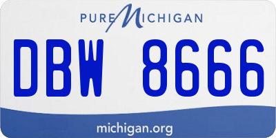 MI license plate DBW8666