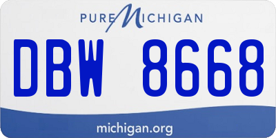 MI license plate DBW8668