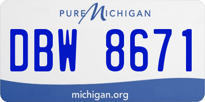MI license plate DBW8671