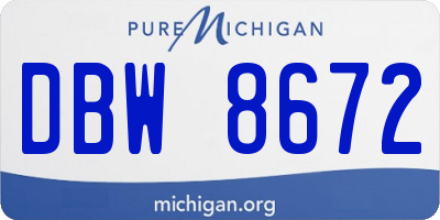 MI license plate DBW8672