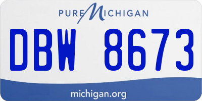 MI license plate DBW8673