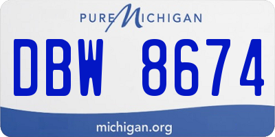 MI license plate DBW8674