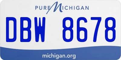 MI license plate DBW8678