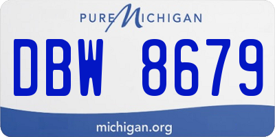 MI license plate DBW8679