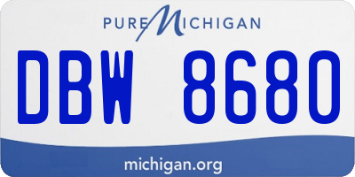 MI license plate DBW8680