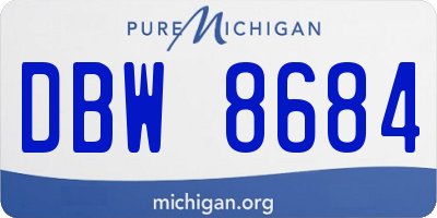 MI license plate DBW8684