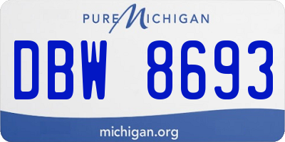 MI license plate DBW8693