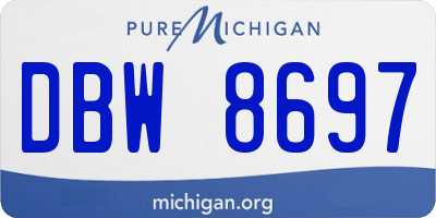 MI license plate DBW8697