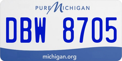 MI license plate DBW8705