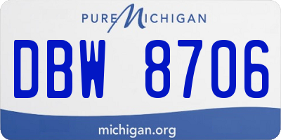 MI license plate DBW8706