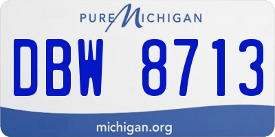 MI license plate DBW8713