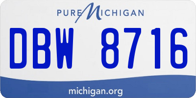 MI license plate DBW8716