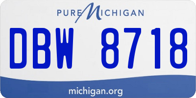 MI license plate DBW8718