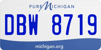 MI license plate DBW8719