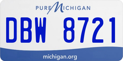 MI license plate DBW8721
