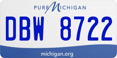 MI license plate DBW8722