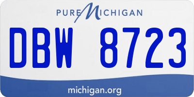 MI license plate DBW8723
