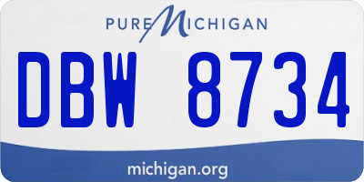 MI license plate DBW8734
