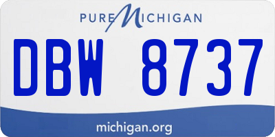 MI license plate DBW8737