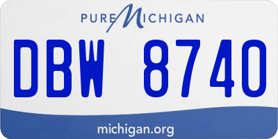 MI license plate DBW8740